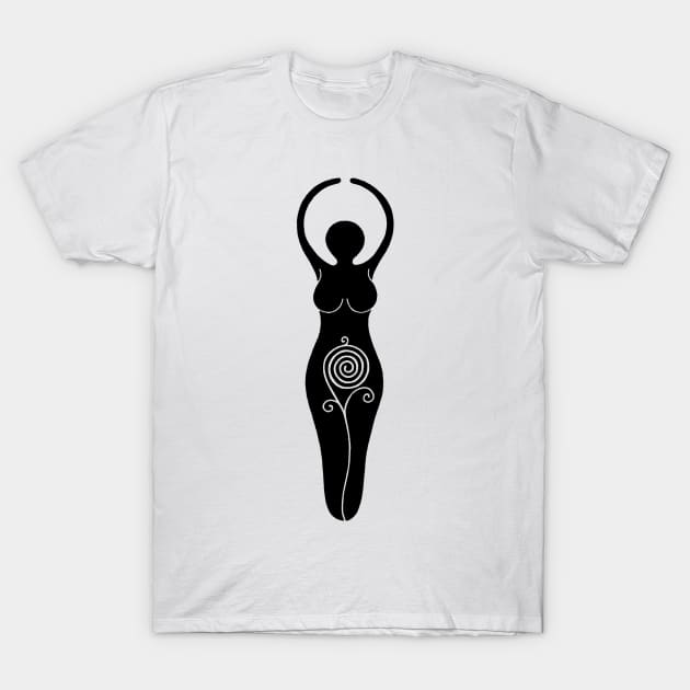 Spiral Goddess T-Shirt by Art By Cleave